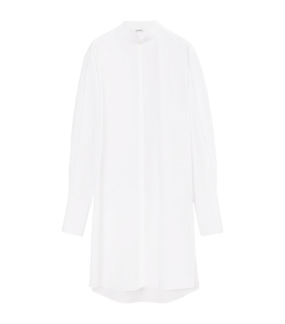 Shop Loewe Pleated Shirt Dress In White