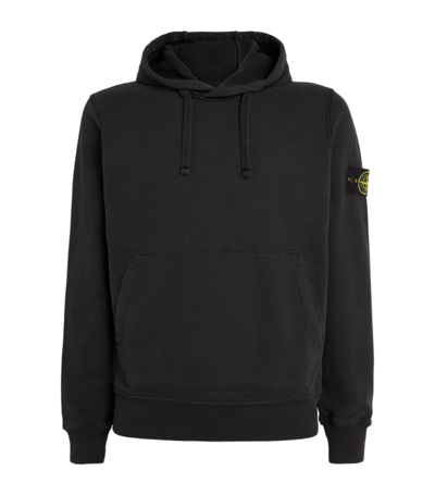 Shop Stone Island Cotton Compass-patch Hoodie In Black