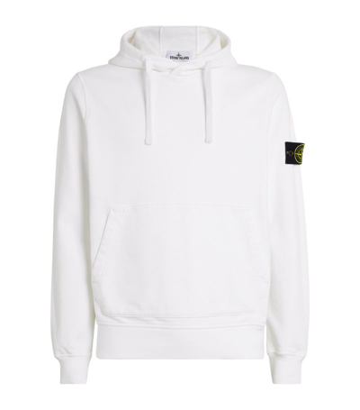 Shop Stone Island Cotton Compass-patch Hoodie In White