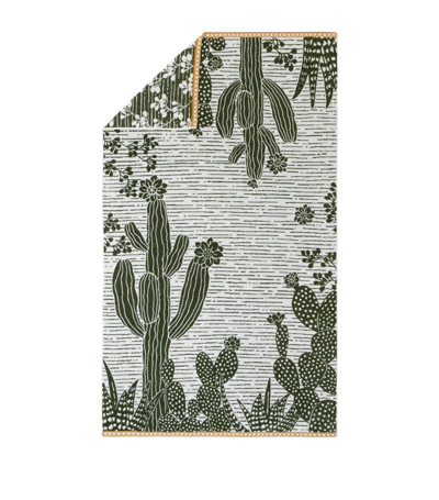 Shop Alexandre Turpault Succulente Beach Towel (100cm X 180cm) In Green