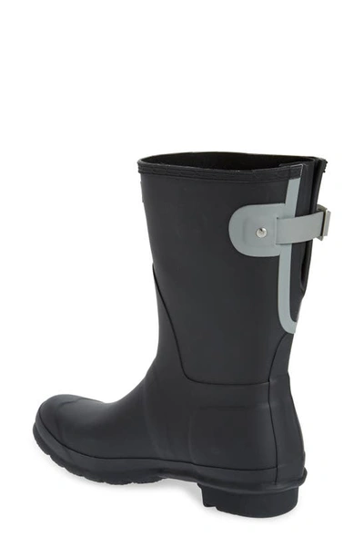 Shop Hunter Original Short Back Adjustable Rain Boot In Black / Tundra Grey