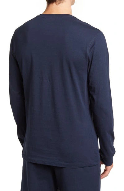 Shop Slate & Stone Long Sleeve Henley Sleep Shirt In Blue
