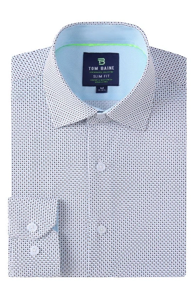 Tom Baine Regular Fit Performance Stretch Long Sleeve Button Front Shirt In White