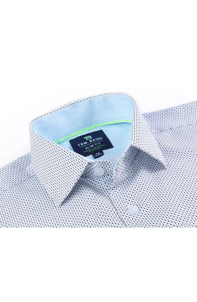 Tom Baine Regular Fit Performance Stretch Long Sleeve Button Front Shirt In White