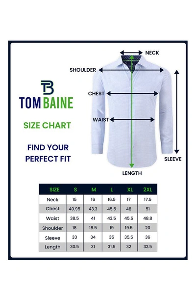 Shop Tom Baine Regular Fit Performance Stretch Long Sleeve Button Front Shirt In Blue