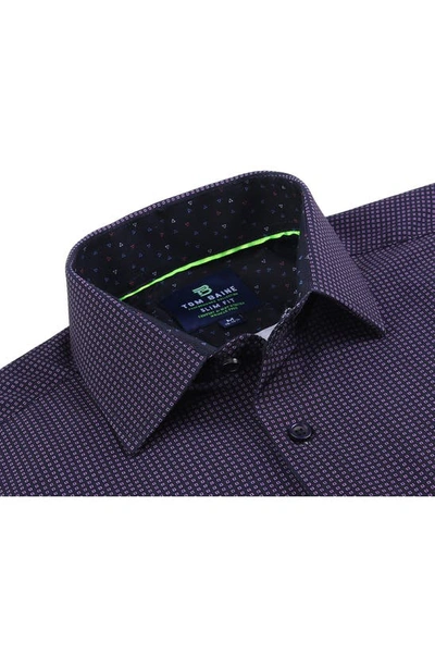 Tom Baine Regular Fit Performance Stretch Long Sleeve Button Front Shirt In Blue