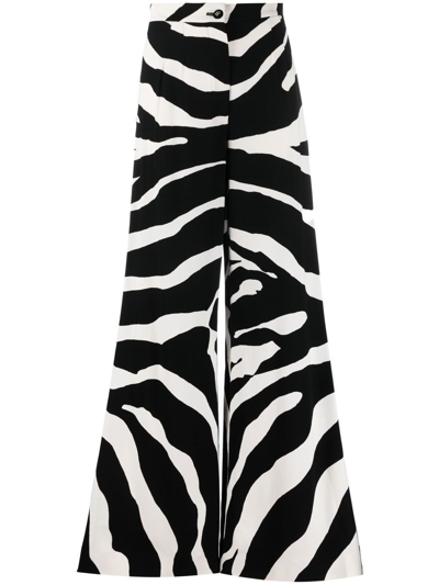 Shop Dolce & Gabbana `zebra` Wide Leg Pants In Nero