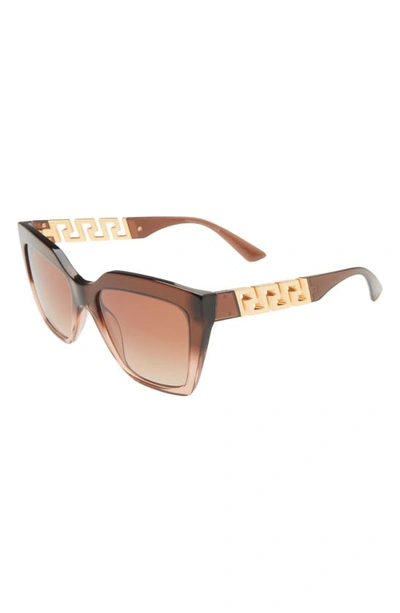 Shop Versace 56mm Gradient Square Sunglasses In Brown Gradient