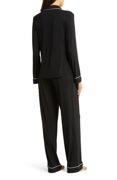 Cozy Earth Long Sleeve Knit Pajamas In Black