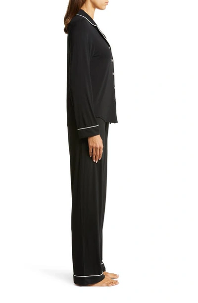 Shop Cozy Earth Long Sleeve Knit Pajamas In Black