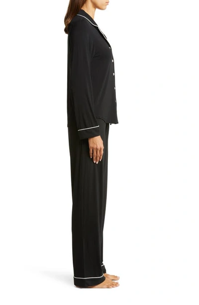 Cozy Earth Long Sleeve Knit Pajamas In Black