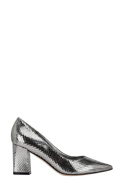 Shop Marc Fisher Ltd Zala Block Heel Pump In Silver