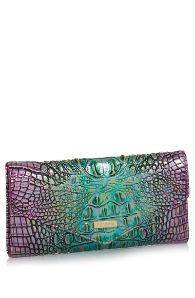 Shop Brahmin Veronica Melbourne Croc Embossed Leather Envelope Wallet In Hyacinth Ombre Mini Melbourne
