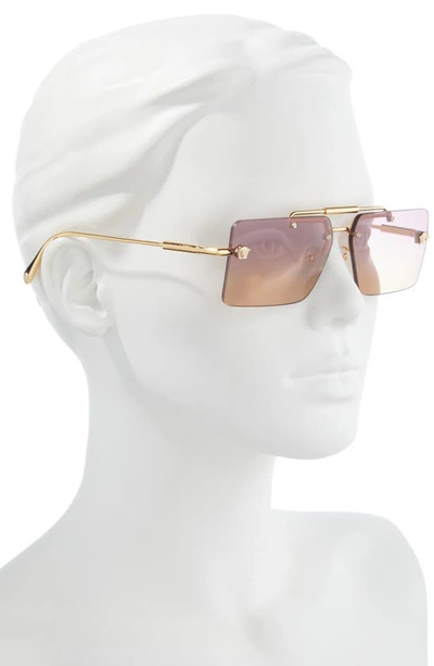 Shop Versace 60mm Rectangular Sunglasses In Orange