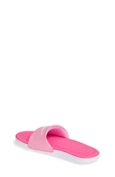 Shop Nike Kids' Kawa Sport Slide In Psychic Pink/ White/fuchsia