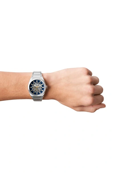 Shop Fossil Everett Skeleton Bracelet Watch, 42mm In Stainless Steel