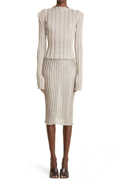 Shop A. Roege Hove Katrine Ribbed Cotton Blend Sweater In Dust