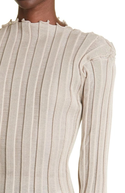 Shop A. Roege Hove Katrine Ribbed Cotton Blend Sweater In Dust