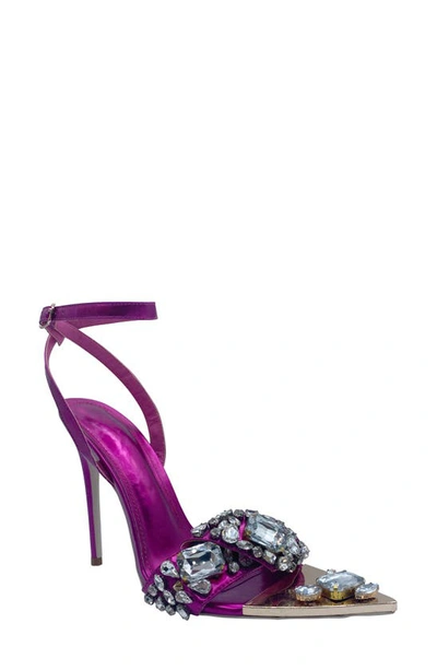 Azalea Wang Tilly Embellished Sandal In Fuchsia