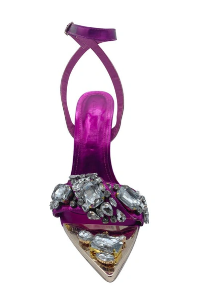 Azalea Wang Tilly Embellished Sandal In Fuchsia