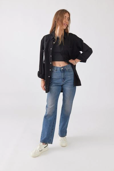Shop Bdg High Waisted Cowboy Jean In Rinsed Denim At Urban Outfitters