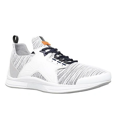 Shop Kenzo Ozzy Leather And Mesh Running Trainers In White