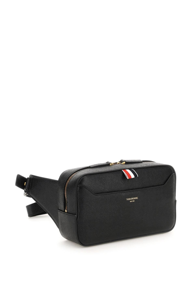 Shop Thom Browne Pebble Grain Leather Belt Bag In Black