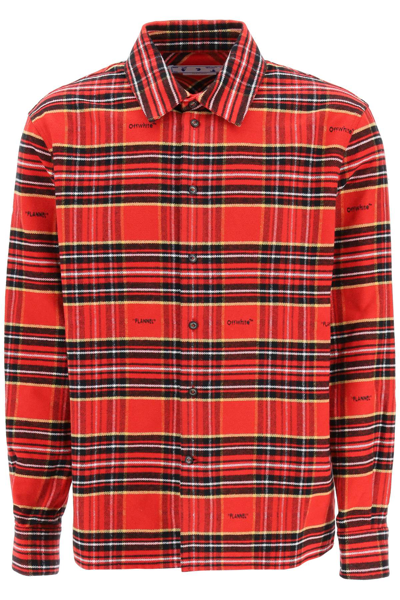 Shop Off-white Skate Tartan Flannel Shirt In Red