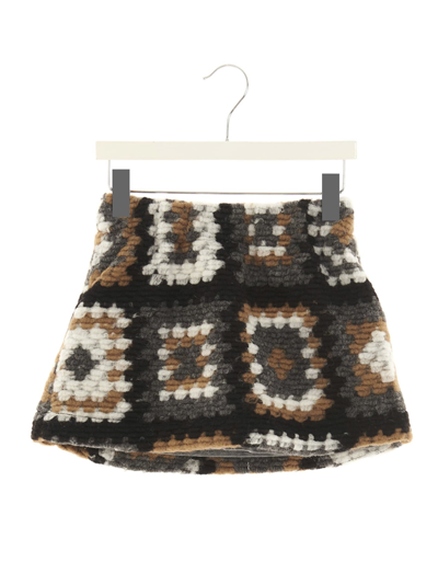 Shop Douuod Granny Square Crochet Skirt In Multicolor