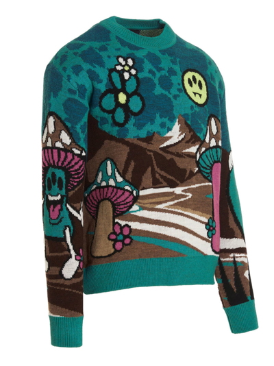 Shop Barrow Jacquard Patterned Sweater In Green