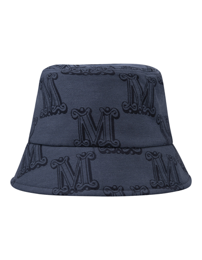 Max Mara Brenta Monogram Cotton Bucket Hat In Blue | ModeSens