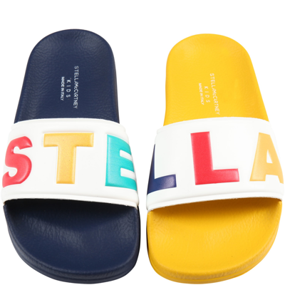 Shop Stella Mccartney Multicolor Sandals For Kids With Logo
