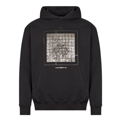Shop A-cold-wall* Foil Grid Hoodie In Black