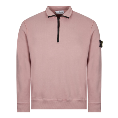 Shop Stone Island Half-zip Sweatshirt In Pink