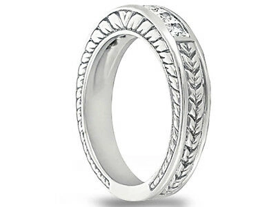 Pre-owned Jewelwesell Natural 1ct Princess Diamond Wedding Band Ring 14k White Gold Gh I1 Channel Set