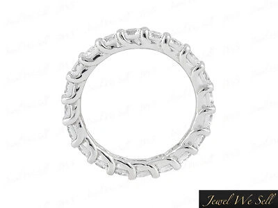 Pre-owned Jewelwesell 2.1ct Round Diamond Shared Prong Eternity Wedding Band Ring 10k White Gold Gh I1