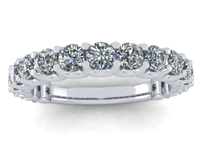 Pre-owned Jewelwesell Custom 1.25ct Round Diamond Shared U-prong Wedding Band Ring 10k Gold I Si2