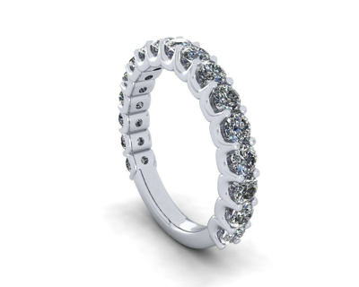 Pre-owned Jewelwesell Custom 1.25ct Round Diamond Shared U-prong Wedding Band Ring 10k Gold I Si2