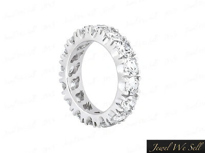 Pre-owned Jewelwesell 2.10ct Round Cut Diamond Eternity Wedding Band Ring 14k White Gold I Si2 Prong