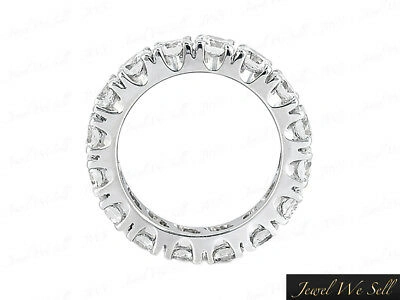 Pre-owned Jewelwesell 2.10ct Round Cut Diamond Eternity Wedding Band Ring 14k White Gold I Si2 Prong