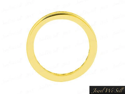 Pre-owned Jewelwesell 1ct Round Diamond Classic Channel Set Eternity Band Ring 14k Yellow Gold F Vs2