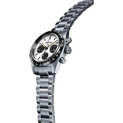 Pre-owned Seiko Prospex Speedtimer Sbdl085 White Solar Chronograph Men's Watch In Box