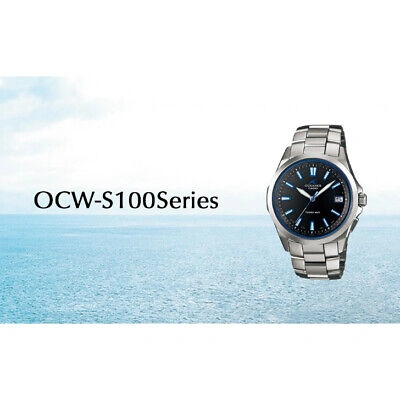 Pre-owned Casio Oceanus Ocw-s100-1ajf Black Radio Solar Titanium Men's Watch In Box