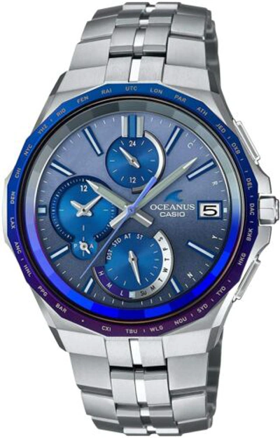 Pre-owned Casio Oceanus Manta Ocw-s5000ap-2ajf Japan Indigo Limited Series Men`s Watch