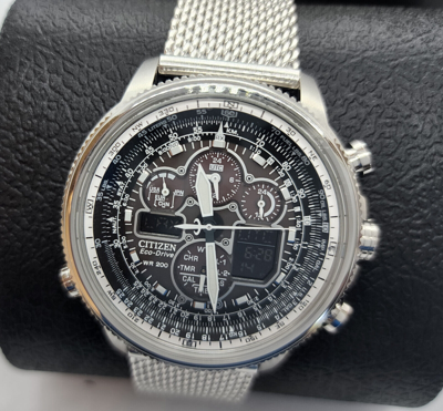 Pre-owned Citizen Promaster Navihawk A-t Radio Controlled Watch Jy8030-83e