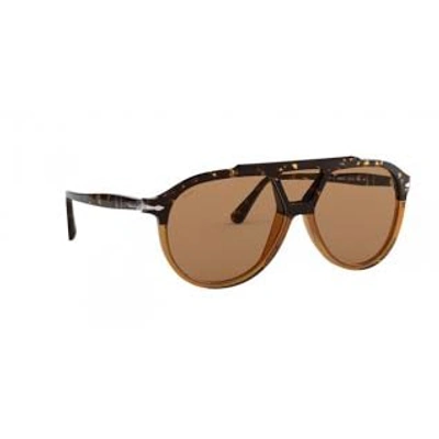 Shop Persol Brown Aviator Mens Sunglasses Po3217s 108653 59 In Brown,tortoise