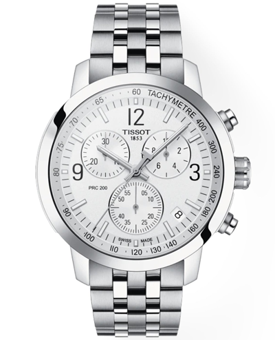 Shop Tissot Prc 200 Chronograph Quartz Silver Dial Men's Watch T114.417.11.037.00