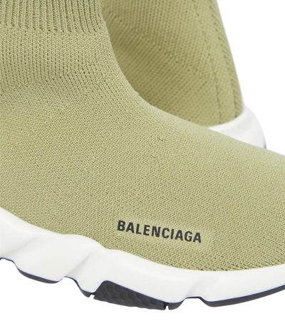 Shop Balenciaga Speed Sneakers In Ligh Kaki/whi/black