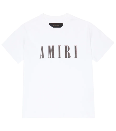Shop Amiri Logo Cotton Jersey T-shirt In White