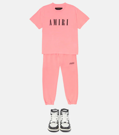 Shop Amiri Logo Cotton Jersey T-shirt In Baby Pink